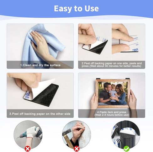 3M Adhesive Pads, 60pcs Foam Tape Pads with 3M Adhesive, Sticky Self-Adhesive Pads Replacement Mounting Tape for Picture, Car, Home, Office in Kuwait