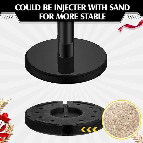 Ferraycle 8 مجموعات من الدعامات مع أحزمة قابلة للسحب بطول 6.6 قدم من الفولاذ المقاوم للصدأ للتحكم في الحشود، فواصل خط حاجز حزام قابل للسحب لعمود خط طابور الحشود، سهلة التجميع (أحمر أسود) in Kuwait