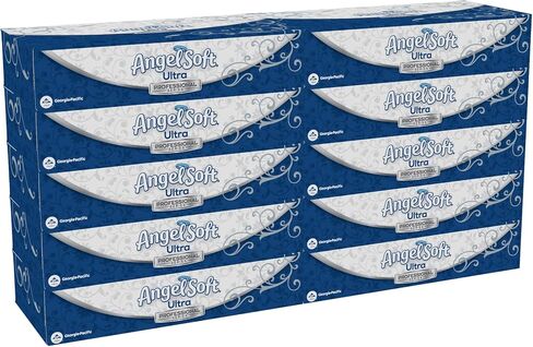 مناديل الوجه من سلسلة Georgia-Pacific Angel Soft Ultra Professional Series المكونة من طبقتين؛ صندوق المكعب؛ 4636014; 96 ورقة في كل صندوق؛ 10 صناديق لكل علبة؛ أبيض in Kuwait