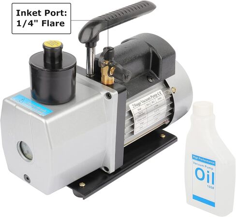 GCSJ 5CFM 1/2HP مضخة فراغ مزدوجة المرحلة دوارة دوارة HVAC تبريد تكييف الهواء أداة هواء تيار متردد 25 ميكرون 320 مل 110 فولت 60 هرتز HVAC مضخة دوارة عميقة متينة وموثوقة in Kuwait
