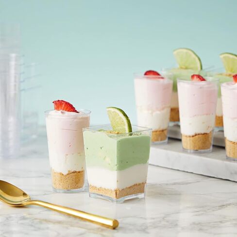 Juvale 72 Pieces Assorted Dessert Cups for Appetizers, Snacks, Plastic Shot Glasses 3oz and 5oz, Cups for Anniversary, Wedding Reception, Baby Shower, Birthday Party (Serves 36) in Kuwait