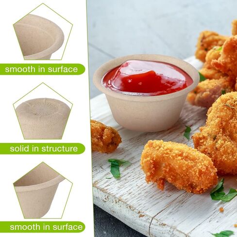 300 قطعة من أكواب ورقية صغيرة تستخدم لمرة واحدة بهارات الطعام وأكواب صغيرة وصلصة صغيرة وأوعية ورقية صغيرة لحفظ الوجبات الخفيفة والحلوى لتخزين الطعام (118 مل) in Kuwait