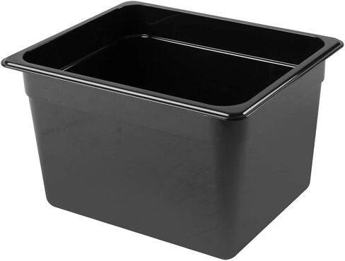 وعاء طعام Thunder Group PLPA8128BK، مقاس 1/2، عمق 8 بوصات، مقاوم للكسر والخدش، آمن للاستخدام في غسالة الأطباق، بولي كربونات، أسود، NSF، عبوة من 6 قطع in Kuwait