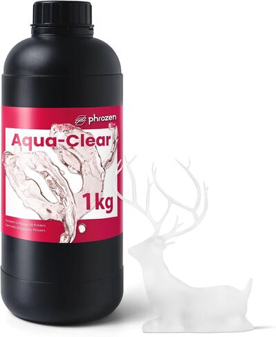 phrozen Aqua Resin for 3D Printing,405nm LCD UV-Curing Photopolymer Resin for Low Shrinkage, Vivid Blue Color, Low Odor, Non-Brittle (Clear, 1KG) in Saudi Arabia