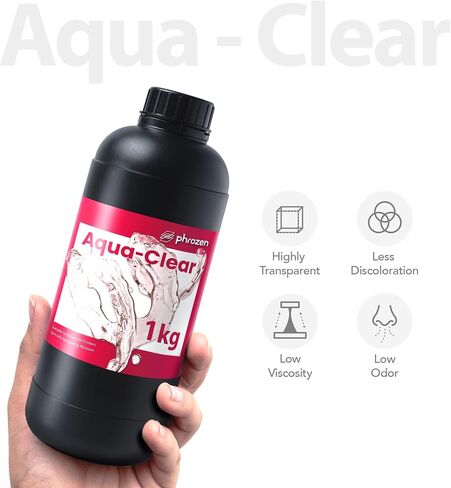phrozen Aqua Resin for 3D Printing,405nm LCD UV-Curing Photopolymer Resin for Low Shrinkage, Vivid Blue Color, Low Odor, Non-Brittle (Clear, 1KG) in Saudi Arabia
