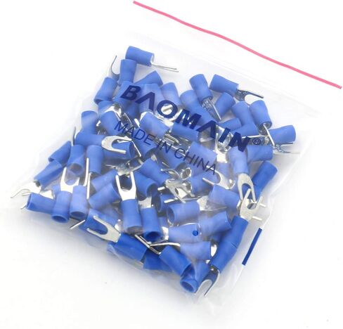 Baomain معزول شوكة سلك موصل سلك تجعيد طرفية كهربائية 14-16AWG(1.5-2.5 mmq) الولايات المتحدة الأمريكية #8 حزمة من 100 in Saudi Arabia