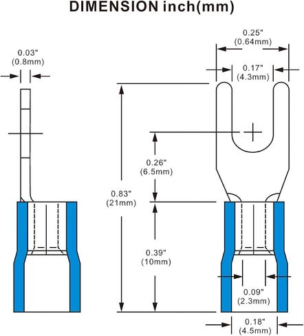 Baomain معزول شوكة سلك موصل سلك تجعيد طرفية كهربائية 14-16AWG(1.5-2.5 mmq) الولايات المتحدة الأمريكية #8 حزمة من 100 in Saudi Arabia
