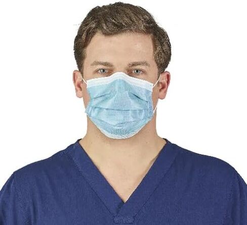 HALYARD FLUIDSHIELD Level 3 Disposable Face Mask with SO SOFT Lining/Earloop Mask, Made in the Americas (Box of 40) 47107 in Saudi Arabia