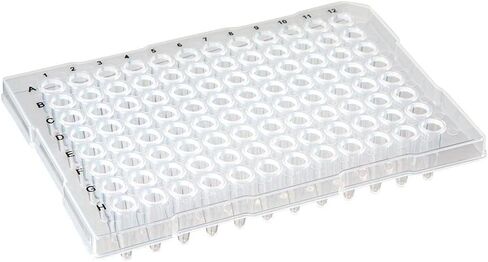 Globe Scientific PCR-HS-FL02 PCR Plate, 96-Well, Half Skirt, ABI-Style, Flat Top, Clear, 0.2mL Capacity, Pack of 100 in Saudi Arabia