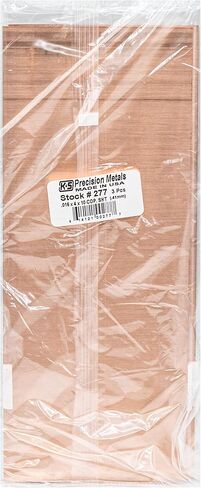 K&S 277 ملاءة نحاسية، 0.03 سم سمك × 10.16 سم عرض × 25.4 سم طول، 3 قطع، صنع في الولايات المتحدة الأمريكية in Kuwait