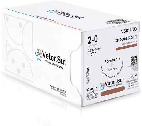 خياطة جراحية للامعاء الكروميك 2-0 من فيترسوت، (CT-1) 1/2 36 ملم، 12 قطعة، للاستخدام البيطري in Kuwait