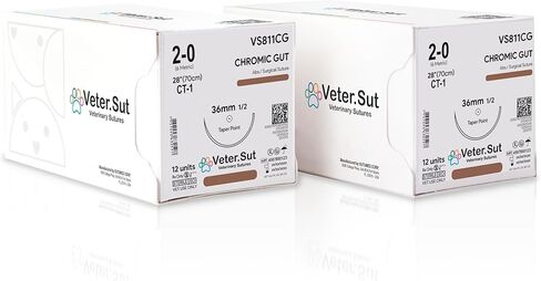 خياطة جراحية للامعاء الكروميك 2-0 من فيترسوت، (CT-1) 1/2 36 ملم، 12 قطعة، للاستخدام البيطري in Kuwait