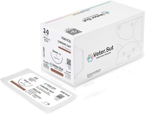 خياطة جراحية للامعاء الكروميك 2-0 من فيترسوت، (CT-1) 1/2 36 ملم، 12 قطعة، للاستخدام البيطري in Kuwait