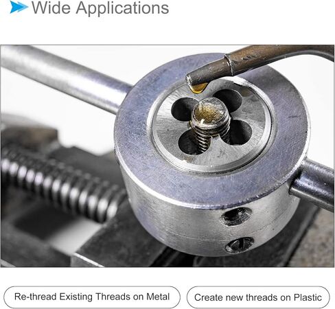 قوالب الخيوط المستديرة CoCud، 4-40 UNC، أدوات طحن لولبية فولاذية من سبيكة 9SiCr - (التطبيقات: لإصلاح خيط الماكينة)، قطعتان in Kuwait