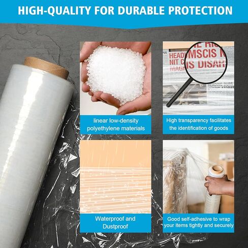 فيلم Bonison مقاس 18 بوصة × 2000 × 80، غلاف قابل للانكماش، غلاف البليت، طبقة تمدد بسمك 20 ميكرون، طبقة انكماش صناعية سميكة. غلاف بلاستيكي شفاف من فئة الماكينات، غلاف فيلم متمدد لنقل متجر التعبئة. in Kuwait