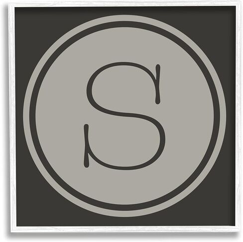 Stupell Industries Modern S Initial Elevator Key Circular Shape Framed Wall Art in Kuwait