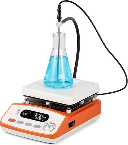 خلاط محرك مغناطيسي Bonvoisin مع لوحة LCD ومسبار درجة الحرارة وحامل دعم و6 قضبان تحريك ومسترجع 100-2000 دورة في الدقيقة بحد أقصى 6 لتر قدرة التحريك 110 فولت 500 وات in Kuwait