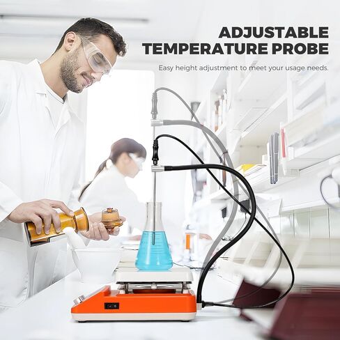 خلاط محرك مغناطيسي Bonvoisin مع لوحة LCD ومسبار درجة الحرارة وحامل دعم و6 قضبان تحريك ومسترجع 100-2000 دورة في الدقيقة بحد أقصى 6 لتر قدرة التحريك 110 فولت 500 وات in Kuwait