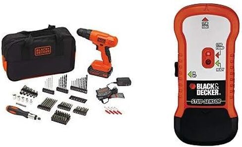 طقم المثقاب اللاسلكي BLACK+DECKER 20V MAX* POWERCONNECT + 100 قطعة. طقم (BDC120VA100)، برتقالي in Kuwait