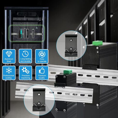 Hereta 1.08 بوصة عرض Din Rail Mount Bracket على 35mm Universal DIN Rail بقوة مع مسامير M3 سبائك الألومنيوم Din Rail Mount Clip لمفتاح إيثرنت (6 حزم) in Kuwait