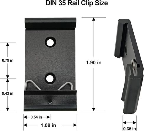 Hereta 1.08 بوصة عرض Din Rail Mount Bracket على 35mm Universal DIN Rail بقوة مع مسامير M3 سبائك الألومنيوم Din Rail Mount Clip لمفتاح إيثرنت (6 حزم) in Kuwait