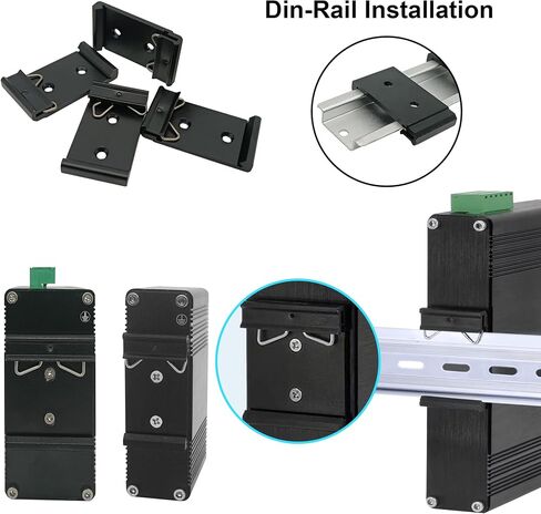Hereta 1.08 بوصة عرض Din Rail Mount Bracket على 35mm Universal DIN Rail بقوة مع مسامير M3 سبائك الألومنيوم Din Rail Mount Clip لمفتاح إيثرنت (6 حزم) in Kuwait