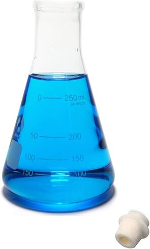 Glass Flask Erlenmeyer Flask Narrow Mouth 1000ml Graduated Flasks with Stopper（Single） in Kuwait