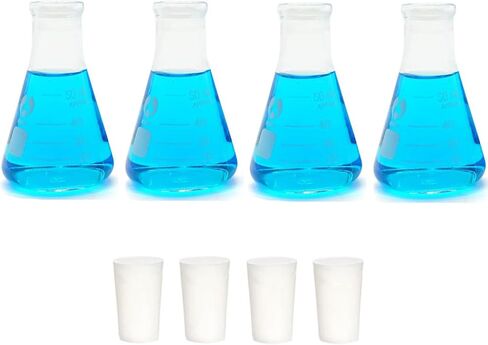 قارورة زجاجية قارورة Erlenmeyer ذات الفم الضيق 1000 مل قوارير متدرجة مع سدادة (مفردة) in Kuwait