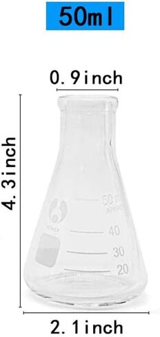 قارورة زجاجية قارورة Erlenmeyer ذات الفم الضيق 1000 مل قوارير متدرجة مع سدادة (مفردة) in Kuwait