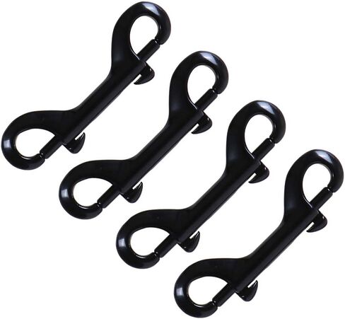 Nifocc Double Ended Bolt Snap Hooks Double End Heavy Duty Trigger Snaps Lobster Clasp Snap Hook Bolt Snaps Fastener Clip - Black 4 PCS in Saudi Arabia