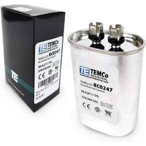 TEMCo 5 uf/MFD 370-440 VAC Volts Oval Run Capacitor 50/60 Hz AC Electric - Lot -1 (Optional uf/MFD, Voltage and Lot Quantities Available)