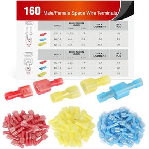 Nilight 50047R 110 قطعة من النايلون العلم بأسمائها الحقيقية أنثى معزولة قطع الاتصال السريع 22-18 16-14 12-10 مقياس العلم بأسمائها الحقيقية محطات تجعيد كهربائية موصل تشكيلة مجموعة in Kuwait