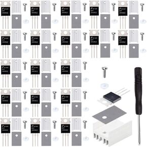 DKARDU 20 pcs RFP30N06LE 30A 60V Mosfet Transistor N-Channel Power MOSFET Transistor ESD Rated TO-220 with Heatsink Screw Washer Rubber Silicone Screwdriver for Arduino in Saudi Arabia