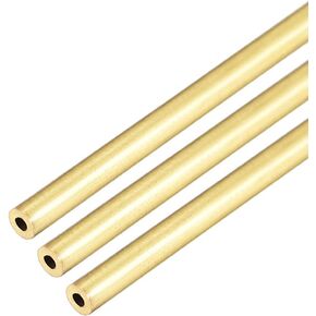 uxcell Brass Round Tube, 300mm Length 3mm OD 0.5mm Wall Thickness, Seamless Straight Pipe Tubing 3 Pcs