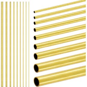 12Pcs Brass Tube, Round Tube 1MM 1.5MM 2MM 2.5MM 3MM 3.5MM OD x 0.2MM Wall Thickness 300MM Length in Kuwait