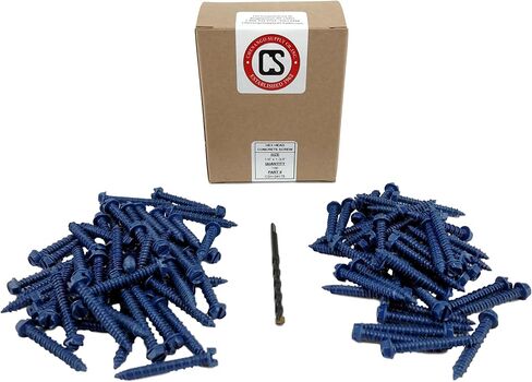 Chenango Supply 1/4 x 1-3/4" Hex Head Concrete Screw Anchor. 100 Pieces with Drill Bit (Miami-Dade Compliant) (1/4 x 1-3/4") in Saudi Arabia
