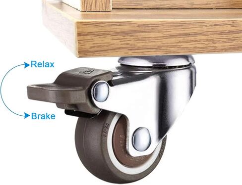 UQXY 1" Threaded Stem Casters with Brake, Heavy Duty Swivel Caster with M6x15 Threaded Stem and Nuts for Shopping Carts, Trolley, Workbench, Furniture (Pack of 4) (M6x15) (1 Inch) in Kuwait