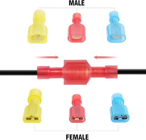 Nilight 50047R 110 قطعة من النايلون العلم بأسمائها الحقيقية أنثى معزولة قطع الاتصال السريع 22-18 16-14 12-10 مقياس العلم بأسمائها الحقيقية محطات تجعيد كهربائية موصل تشكيلة مجموعة in Kuwait