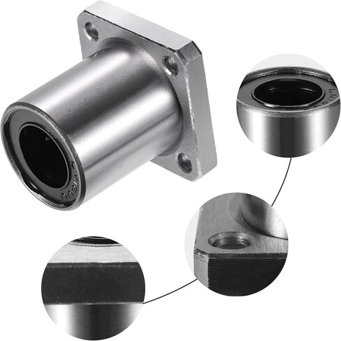 ACROPIX LMK16UU 16mm IDx28mm ODx37mm Length Square Flange Linear Ball Bearings Silver Tone - Pack of 2 in Saudi Arabia
