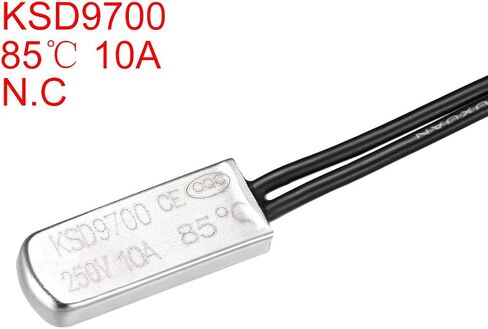 Uxcell KSD9700 ترموستات، 85 درجة مئوية مفتاح درجة الحرارة مغلق عادة، مفتاح حراري، N.C 10A وحدة تحكم في درجة الحرارة المعدنية قطعتان in Saudi Arabia