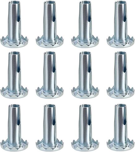 Skelang 12 Pcs Caster Sockets Metal Caster Stem Sleeve,Wheel Socket Furniture Insert for Stem Caster, Grip Ring Caster, Chair Legs, Wooden Furniture Replacement in Saudi Arabia
