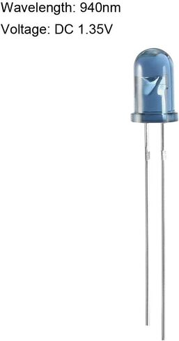 uxcell 30pcs 5mm 940nm Infrared Emitter Diode DC 1.35V LED IR Emitter Light Emitting Diodes Clear Blue Round Head TSAL6200 in Kuwait