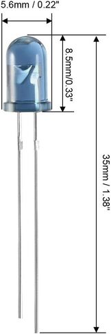 uxcell 30pcs 5mm 940nm Infrared Emitter Diode DC 1.35V LED IR Emitter Light Emitting Diodes Clear Blue Round Head TSAL6200 in Kuwait