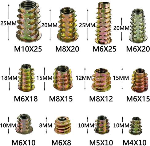 بي جي ام جيه 265 قطعة من 12 مقاس M4/M5/M6/M8/M10، مجموعة ادوات متنوعة مترية من الصواميل للاثاث الخشبي والاثاث وخليط الزنك والاثاث، موصل براغي سداسية المقبس in Saudi Arabia
