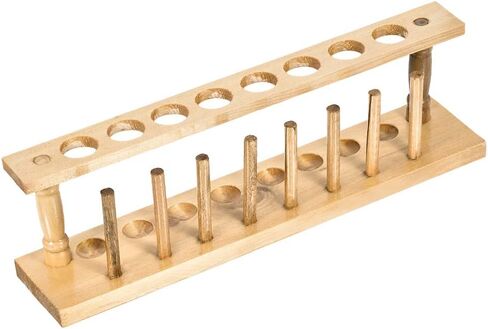uxcell Wooden Test Tube Holder Rack 8 Wells 8 Pins for 16-20mm Centrifuge Tubes in Saudi Arabia