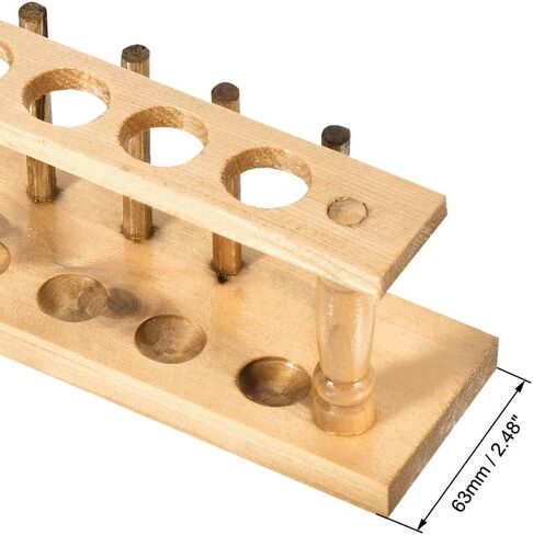 uxcell Wooden Test Tube Holder Rack 8 Wells 8 Pins for 16-20mm Centrifuge Tubes in Saudi Arabia