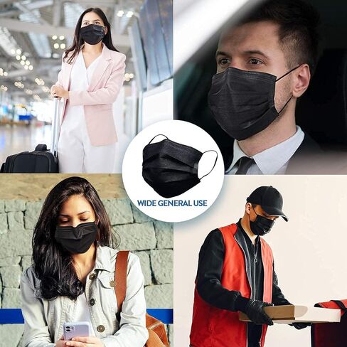 قناع وجه للاستعمال مرة واحدة، أقنعة أمان مكونة من 4 طبقات (عبوة من 50 قطعة) مع حلقة أذن مرنة مريحة للتنفس in Kuwait