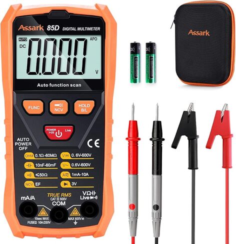 Digital Multimeter Voltage Tester, Assark 2000 Counts Multimeter Measure AC DC Voltage DC Current, Meter Tester Test Volt Ohm Amp Diode Continuity,Resistance,Backlit LCD Display,Data Hold Function in Saudi Arabia