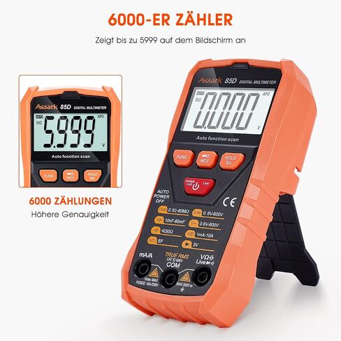 Digital Multimeter Voltage Tester, Assark 2000 Counts Multimeter Measure AC DC Voltage DC Current, Meter Tester Test Volt Ohm Amp Diode Continuity,Resistance,Backlit LCD Display,Data Hold Function in Saudi Arabia