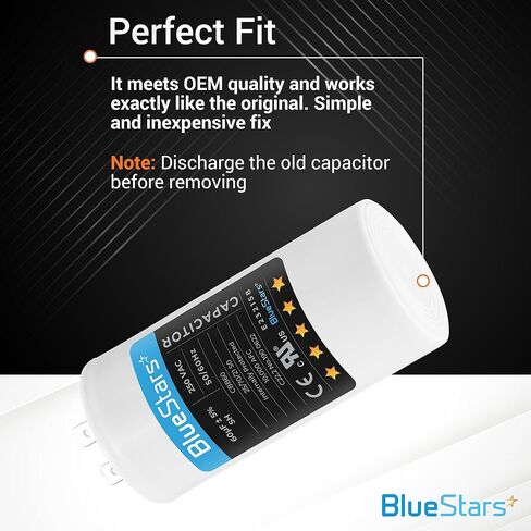 60uf CBB60 250 Volt Dual Round Capacitor Replacement Part by BlueStars - Exact Fit for Start-up of AC Motors with Frequency of 50Hz/60Hz in Saudi Arabia